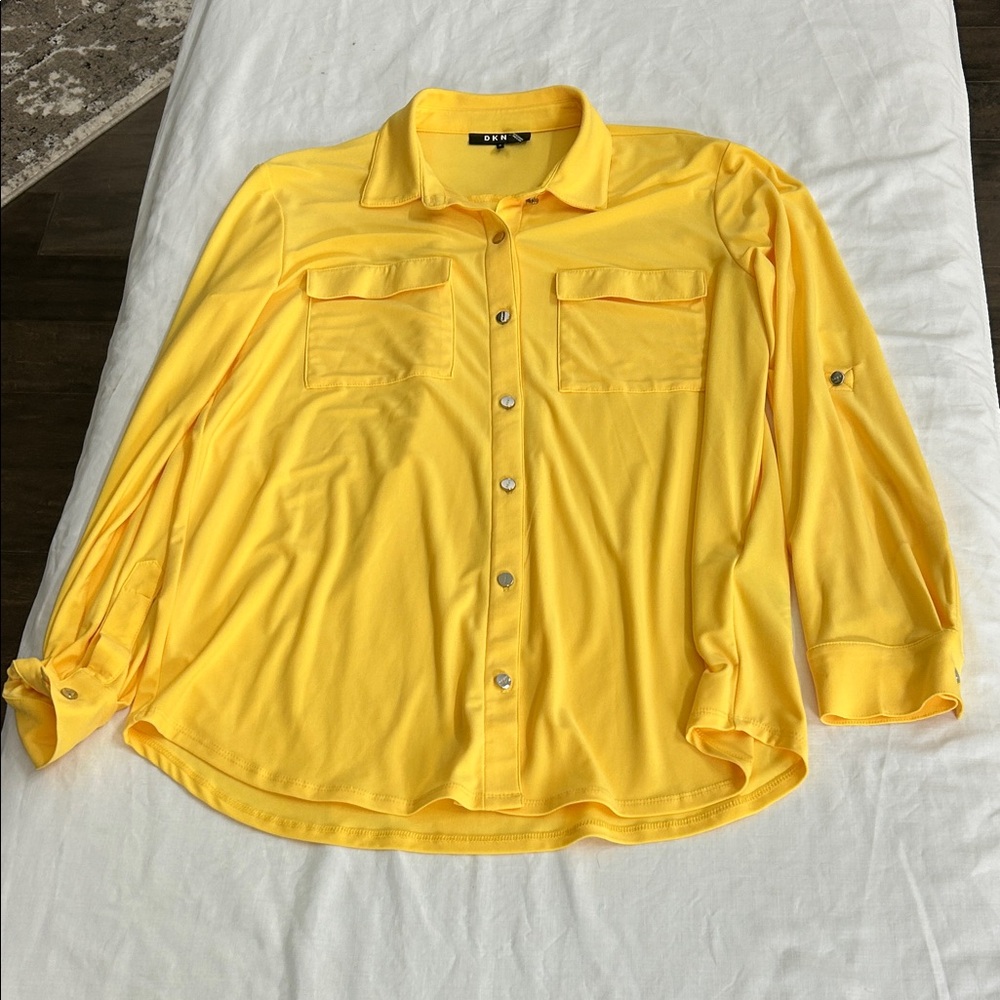 DKNY Yellow Button Down - image 2